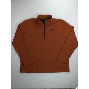 Orange 1/4 Zip Mock Neck Fleece Pullover Size XL by The North Face